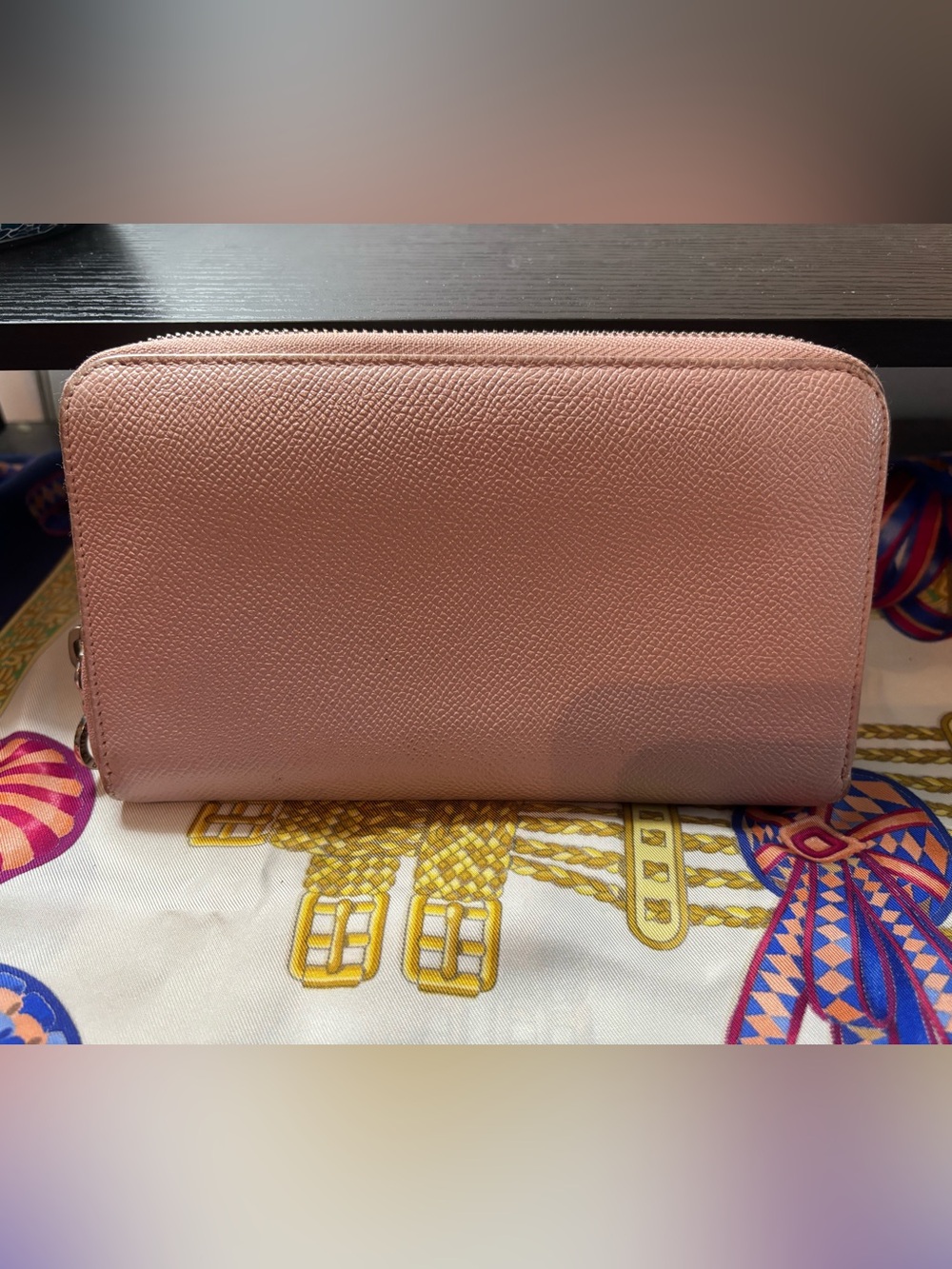 Authentic BVLGARI Serpenti Forever Zip-Around Long Wallet - Pink Grained Leather